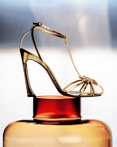 Shop Piferi Women's Maggio Crystal Heeled Sandal In Gold