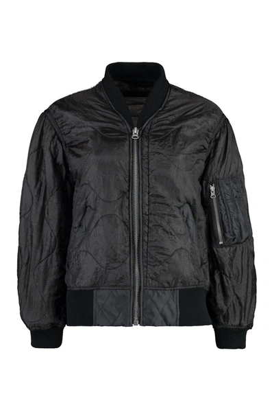 Shop R13 Nylon Bomber Jacket In Black