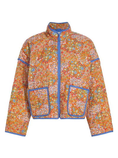 Shop Free People Women's Chloe Floral Cotton-blend Jacket In Candy Combo