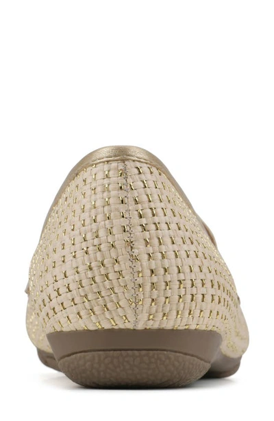 Shop Cliffs By White Mountain Glowing Bit Loafer In Gold/ Ivory/ Raffia