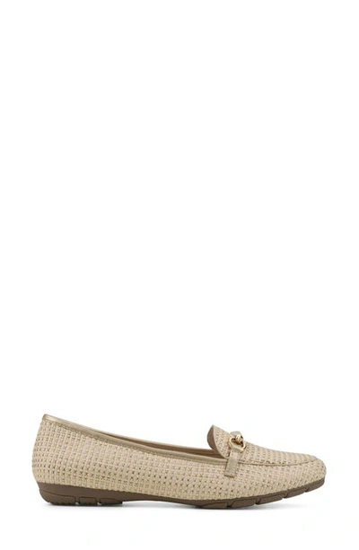 Shop Cliffs By White Mountain Glowing Bit Loafer In Gold/ Ivory/ Raffia