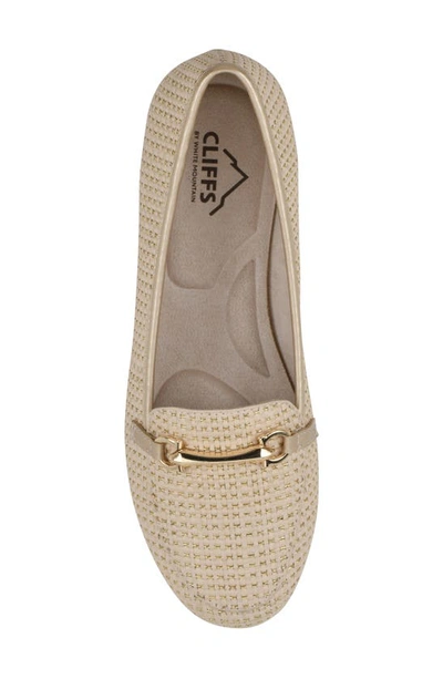Cliffs By White Mountain Glowing Bit Loafer In Gold/ Ivory/ Raffia