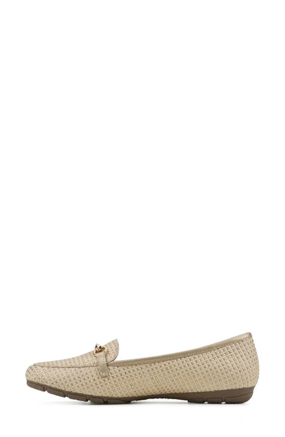 Shop Cliffs By White Mountain Glowing Bit Loafer In Gold/ Ivory/ Raffia