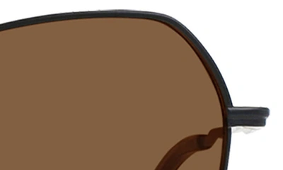 Shop Raen Zhana 57mm Geometric Sunglasses In Satin Black / Groovy Brown-57