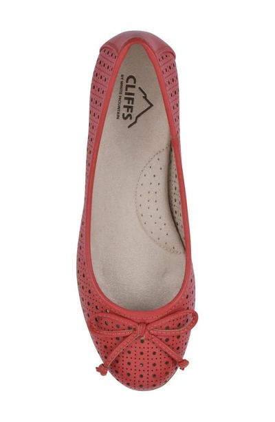 Cliffs By White Mountain Cheryl Ballet Flat In Red/ Burnished/ Smooth