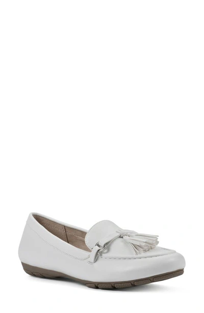 Shop Cliffs By White Mountain Gush Tassel Loafer In White/ Smooth