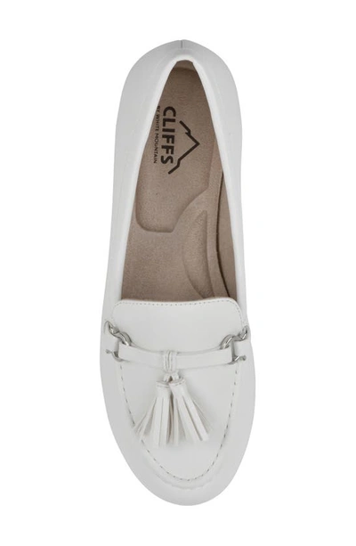 Shop Cliffs By White Mountain Gush Tassel Loafer In White/ Smooth