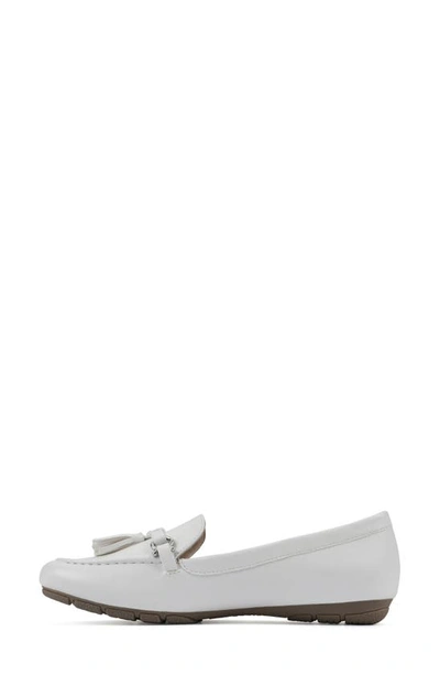 Shop Cliffs By White Mountain Gush Tassel Loafer In White/ Smooth