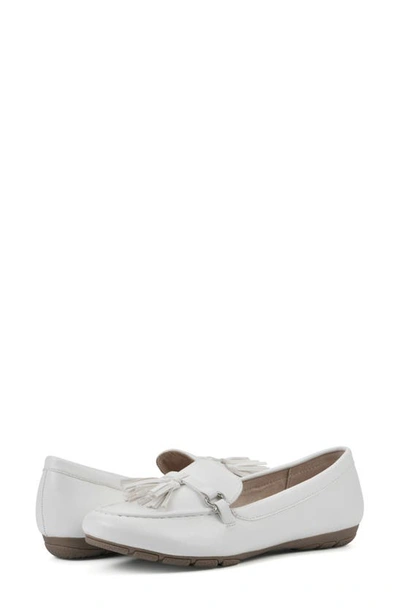 Shop Cliffs By White Mountain Gush Tassel Loafer In White/ Smooth