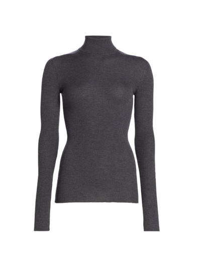 Shop Wardrobe.nyc Women's Merino Wool Turtleneck Sweater In Charcoal