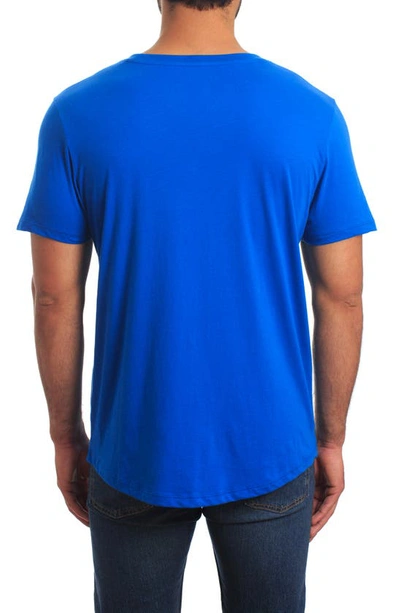 Shop Jared Lang Peruvian Cotton Crewneck T-shirt In Blue