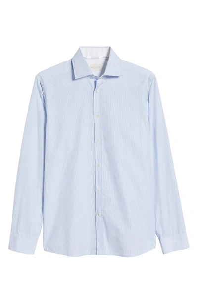 Shop Jack Victor Barat Stripe Dress Shirt In Sky Blue