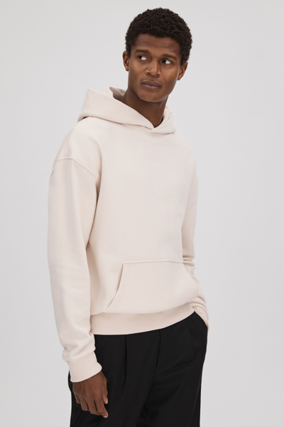 Shop Reiss Alexander - Off White Casual Fit Cotton Hoodie, Xs
