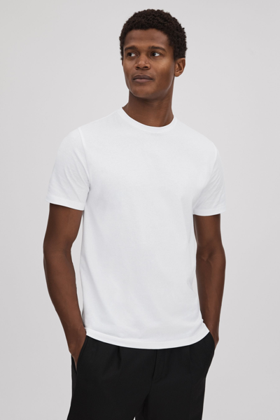 Reiss White Ché Studios Crew Neck T-shirt With Tencel™ Fibers In White