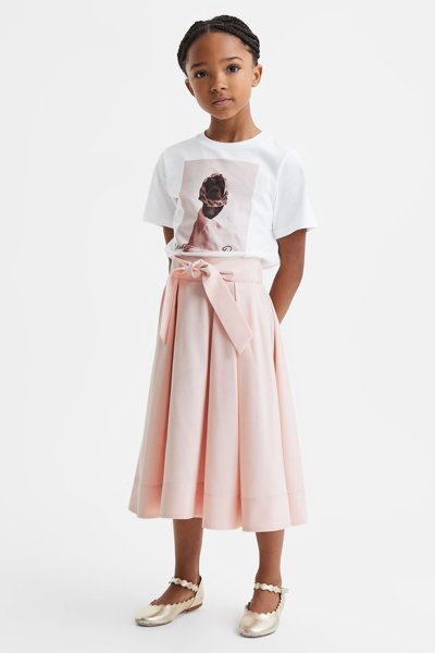 Shop Reiss Garcia - Pink Teen Pleated Belted Taffeta Midi Skirt, Uk 13-14 Yrs