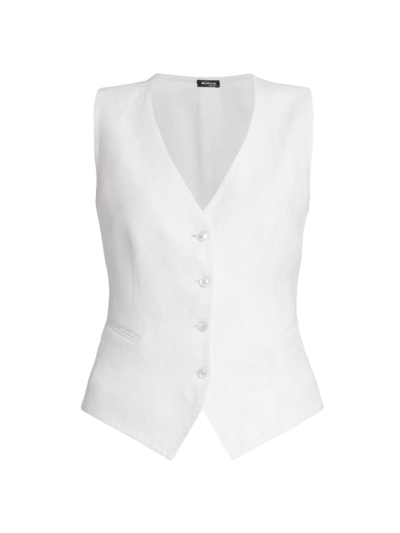 Shop Kiton Women's Tailored Button-front Vest In White