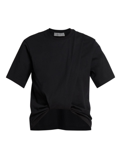 Shop Victoria Beckham Women's Twisted Cotton T-shirt In Black
