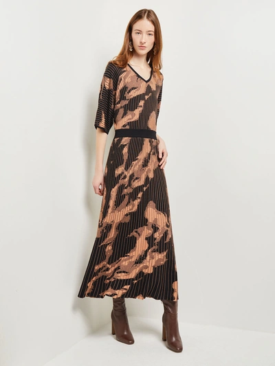 Shop Misook Batwing Sleeve Soft Jacquard Knit Midi Dress In Multi