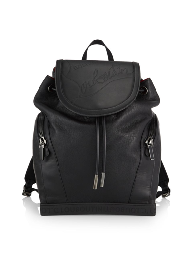 Shop Christian Louboutin Men's Explorafunk Leather Backpack In Black
