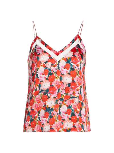 Shop Cami Nyc Women's Kaira Floral Silk Cut-out Cami In Hyper Blossom