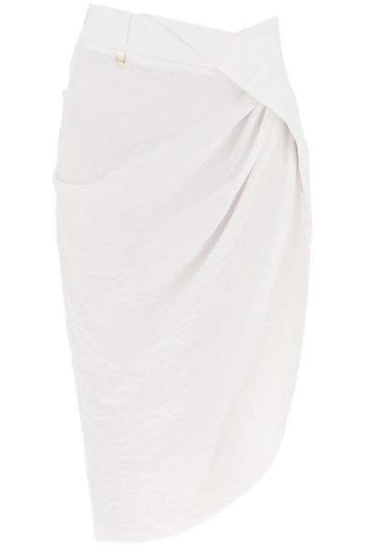 Shop Jacquemus La Jupe Saudade Asymmetric Skirt In White