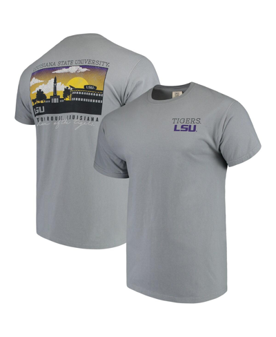 Shop Image One Men's Gray Lsu Tigers Comfort Colors Campus Scenery T-shirt