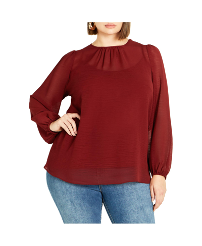 Shop City Chic Plus Size Freya Shirt In Red