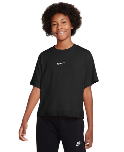 Shop Nike Girls' Sportswear T-shirt In Black