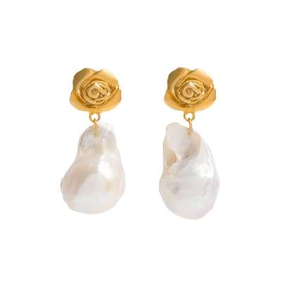 Shop Freya Rose Rose Baroque Pearl Drops In Gold