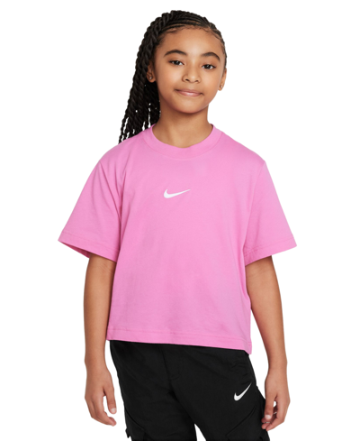 Shop Nike Girls' Sportswear T-shirt In Playful Pink