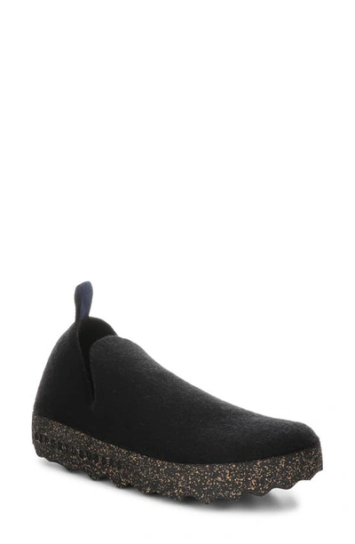 Shop Asportuguesas By Fly London Fly London City Slip-on In Black Tweed/ Felt