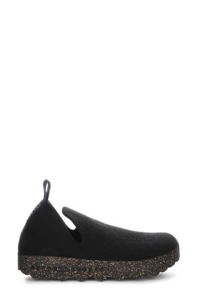 Asportuguesas Fly London Care Slip-on Sneaker In Black Tweed/ Felt