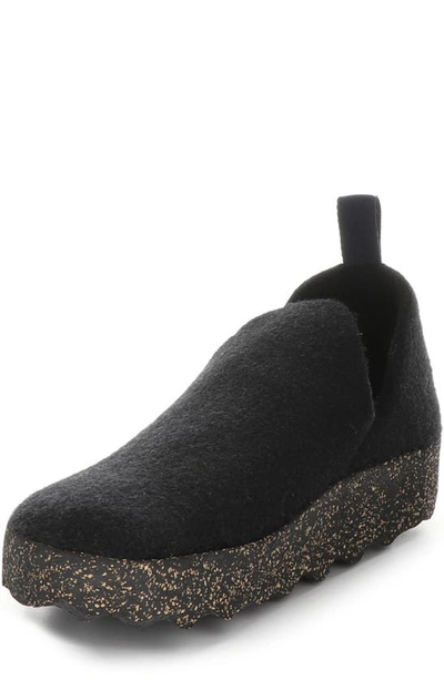 Asportuguesas Fly London Care Slip-on Sneaker In Black Tweed/ Felt