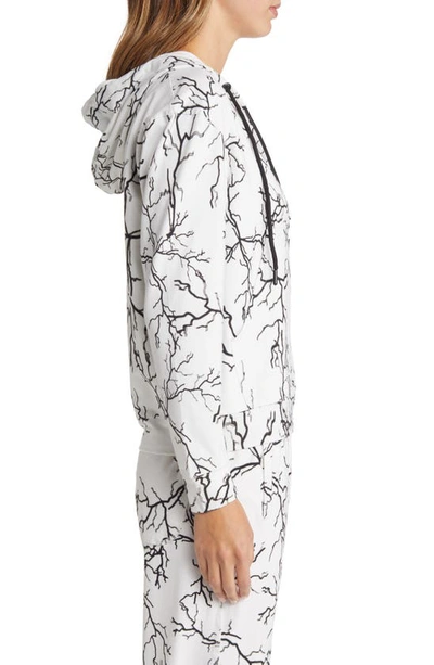 Dai Moda Gender Inclusive Branch Road Front Zip Hoodie In White