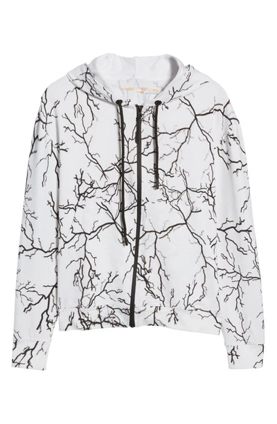 Dai Moda Gender Inclusive Branch Road Front Zip Hoodie In White
