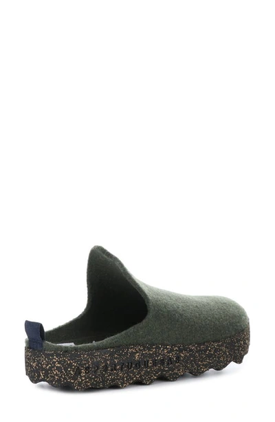 Shop Asportuguesas By Fly London Come Slip-on Sneaker Mule In Military Green Tweed/ Felt