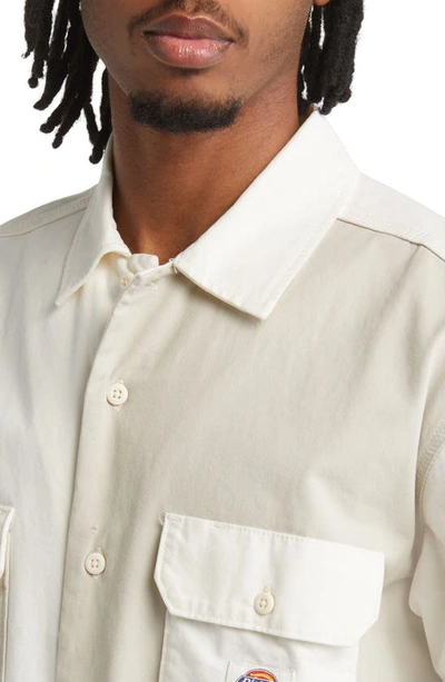 Dickies Eddyville Short Sleeve Button-up Shirt In Ivory Multi