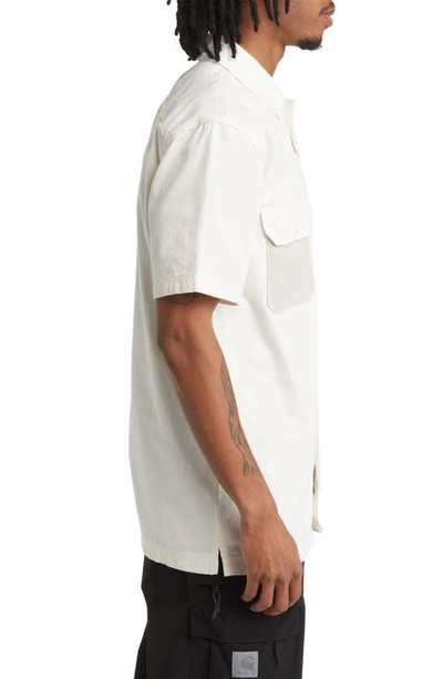 Dickies Eddyville Short Sleeve Button-up Shirt In Ivory Multi