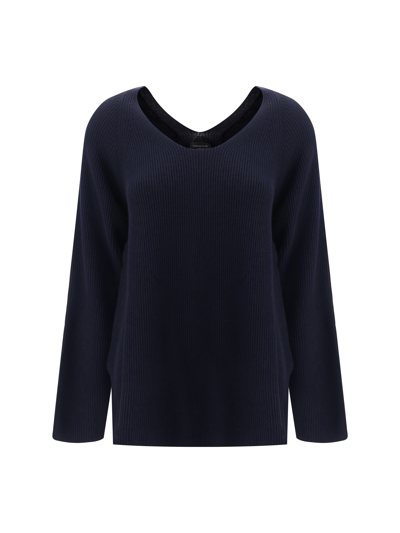 Shop Fabiana Filippi Sweater In Blu Notte