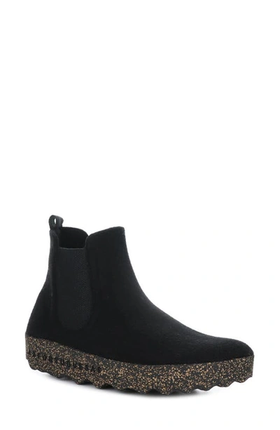 Shop Asportuguesas By Fly London Caia Chelsea Boot In 000 Black Tweed/ Felt