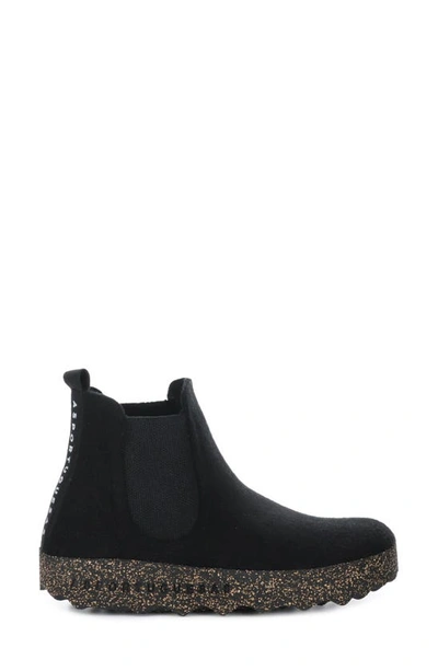 Shop Asportuguesas By Fly London Caia Chelsea Boot In 000 Black Tweed/ Felt