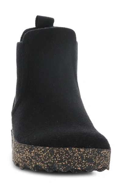 Shop Asportuguesas By Fly London Caia Chelsea Boot In 000 Black Tweed/ Felt