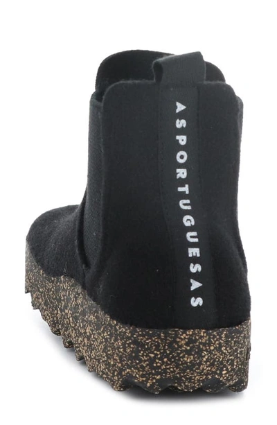 Shop Asportuguesas By Fly London Caia Chelsea Boot In 000 Black Tweed/ Felt