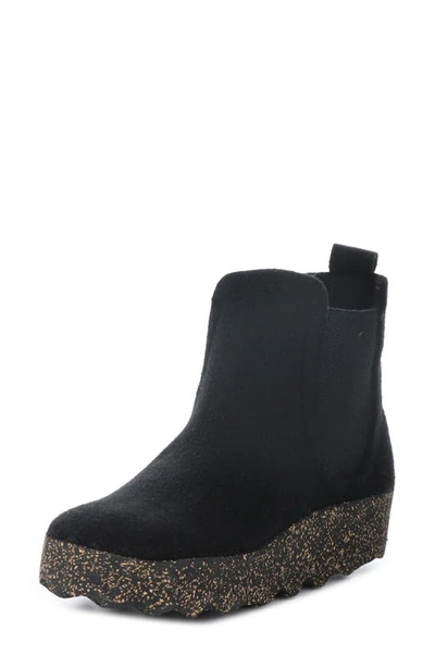 Shop Asportuguesas By Fly London Caia Chelsea Boot In 000 Black Tweed/ Felt