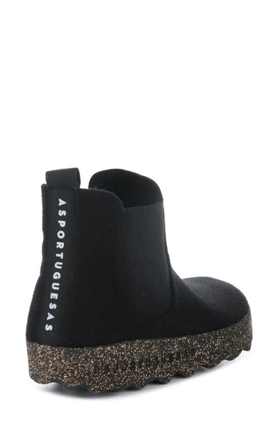 Shop Asportuguesas By Fly London Caia Chelsea Boot In 000 Black Tweed/ Felt