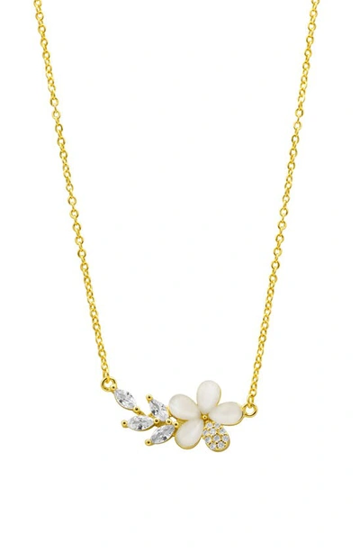 Shop Adornia Crystal & Opal Flower Pendant Necklace In Gold