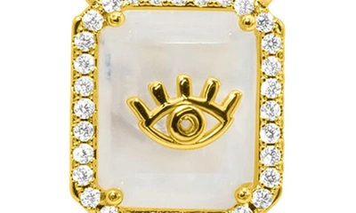 Shop Adornia Evil Eye Moonstone Pendant Necklace In Gold/ White