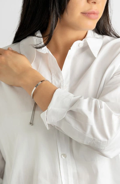 Adornia Water Resistant Curved Bar Slider Bracelet Silver In Silver