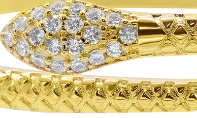 Shop Adornia Crystal Snake Cuff Bracelet In Gold