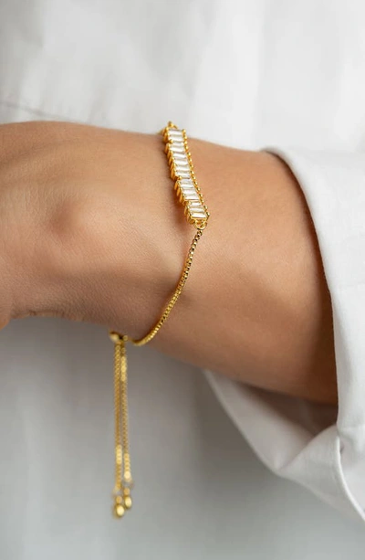 Shop Adornia Cz Bolo Slider Bracelet In Gold
